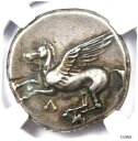 アカルナニア レウカス AR ステーター 紀元前 300 年 ペガサスとアテナ シルバー コイン - NGC Choice VFAcarnania Leucas...
