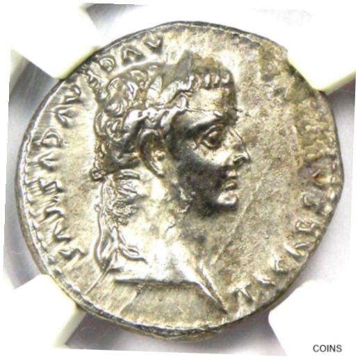  アンティークコイン コイン 金貨 銀貨  Tiberius AR Denarius Silver Tribute Penny Roman Coin 14-37 AD - NGC Choice AU
