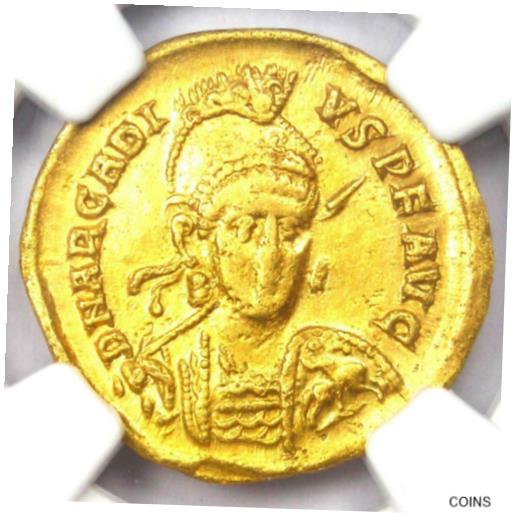yɔi/iۏ؏tz AeB[NRC RC   [] Arcadius AV Solidus Gold Ancient Roman Gold Coin 383-408 AD - NGC Choice VF