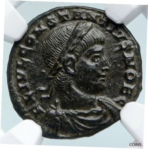 ڶ/ʼݾڽա ƥ    [̵] CONSTANTIUS II Authentic Ancient 330AD Genuine Roman Coin w SOLDIERS NGC i89690