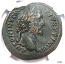  アンティークコイン コイン 金貨 銀貨  Antoninus Pius AE Sestertius Copper Coin 138-161 AD - Certified NGC AU