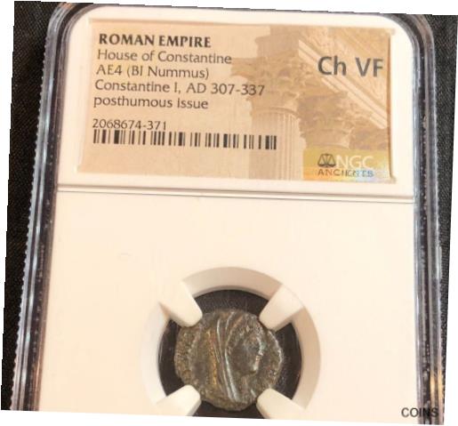  アンティークコイン コイン 金貨 銀貨  Roman Empire Constantine AE4 B1 AD 307-337 BI Nummus Posthumous Issue VF #07R