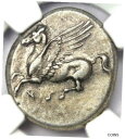 ギリシャ コリント AR スターター ペガサス & アテナ シルバー コイン 紀元前 300 - NGC Choice XF (EF)Greek Corinth...