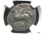 【極美品/品質保証書付】 アンティークコイン コイン 金貨 銀貨 [送料無料] Rare Greek Silver Stater from Epirus Ambracia 456-426 BC NGC Ch F 5005