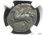 【極美品/品質保証書付】 アンティークコイン コイン 金貨 銀貨 [送料無料] Rare Greek Silver Stater from Epirus Ambracia 456-426 BC NGC Ch F 5005