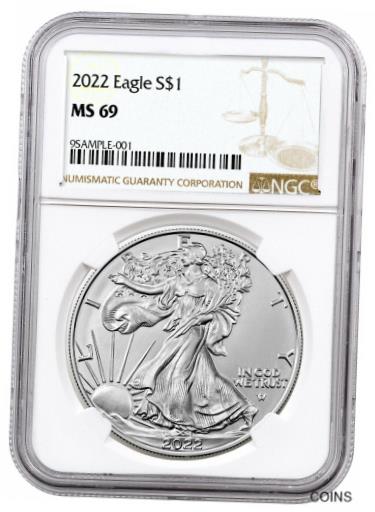 【極美品/品質保証書付】 アンティークコイン コイン 金貨 銀貨 [送料無料] 2022 American Silver Eagle NGC MS69 Brown Label SKU66435