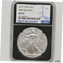 【極美品/品質保証書付】 アンティークコイン コイン 金貨 銀貨 送料無料 2017 US American Silver Eagle 1 NGC MS69 Early Release Black Case Slabbed Coin