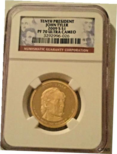 ڶ/ʼݾڽա ƥ    [̵] 2009-S John Tyler 10 President $1 Coin - NGC PF 70 ULTRA CAMEO
