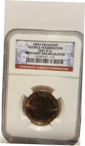 ڶ/ʼݾڽա ƥ Ų Coin 2007-D Washington Presidential $1 Brilliant Uncirculated [̵] #ocf-wr-011091-3575