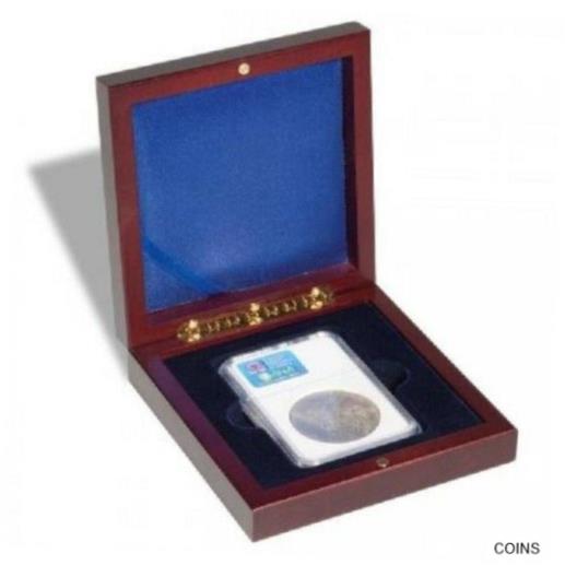 楽天金銀プラチナ　ワールドリソース【極美品/品質保証書付】 アンティークコイン コイン 金貨 銀貨 [送料無料] 1 Mahogany Style Coin Box Display Storage Case For Graded Slab PCGS NGC GIFT NEW