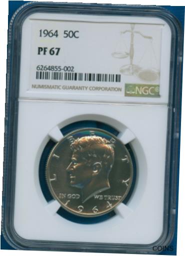 【極美品/品質保証書付】 アンティークコイン コイン 金貨 銀貨 [送料無料] 1964 P NGC PF67 Kennedy Half Dollar 50c US Mint PR67 1964-P PF-67 PQ Coin ! 1