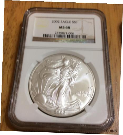 【極美品/品質保証書付】 アンティークコイン コイン 金貨 銀貨 [送料無料] 2002 Silver Eagle NGC MS68 * FREE Shipping