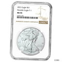 2021 $1 タイプ 1 アメリカン シルバー イーグル NGC MS70 ブラウン ラベル2021 $1 Type 1 American Silver Eagle NGC MS70 Brown Label(3)