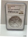 【極美品/品質保証書付】 アンティークコイン コイン 金貨 銀貨 [送料無料] 2016 Silver American Eagle NGC Graded MS70 30th Anniversary $1 .999 Fine