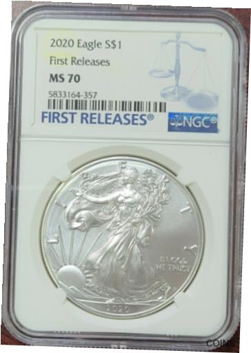  アンティークコイン コイン 金貨 銀貨  2020 American Eagle Uncirculated Silver Dollar NGC MS 70 First Releases