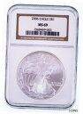 【極美品/品質保証書付】 アンティークコイン コイン 金貨 銀貨 [送料無料] 2006 $1 Silver American Eagle Graded by NGC as MS-69