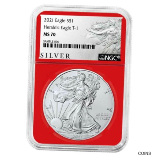 楽天金銀プラチナ　ワールドリソース【極美品/品質保証書付】 アンティークコイン コイン 金貨 銀貨 [送料無料] 2021 $1 Type 1 American Silver Eagle NGC MS70 ALS Label Red Core
