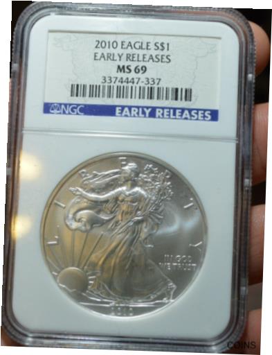 【極美品/品質保証書付】 アンティークコイン コイン 金貨 銀貨 [送料無料] 2010 Silver Eagle NGC MS69 Early Release Free Ship