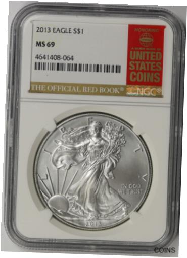 楽天金銀プラチナ　ワールドリソース【極美品/品質保証書付】 アンティークコイン コイン 金貨 銀貨 [送料無料] 2013 American Silver Eagle $1 MS 69 NGC Red Book Label