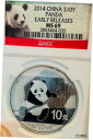 2014 中国 1オンスシルバー パンダ スミソニアン博物館 NGC MS 69 早期リリース2014 China 1 oz. Silver Panda Smithsonian Institution NGC MS 69 Early Release
