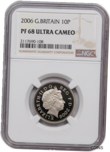 ڶ/ʼݾڽա ƥ    [̵] 2006 G.BRITAIN 10 PENCE PF 68 ULTRA CAMEO NGC CERTIFIED COIN 1 GRADED HIGHER