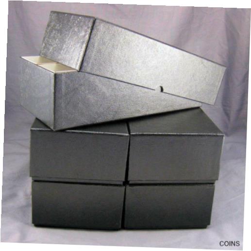 【極美品/品質保証書付】 アンティークコイン コイン 金貨 銀貨 送料無料 5 Black Double Row Cardboard Coin Slab Storage Boxes for NGC PCGS Other Slabs