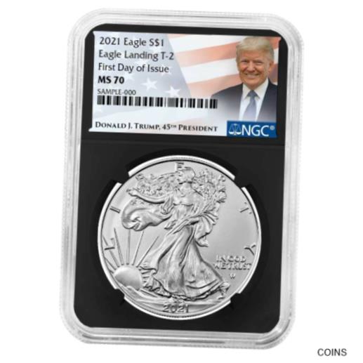 【極美品/品質保証書付】 アンティークコイン 銀貨 2021 $1 Type 2 American Silver Eagle NGC MS70 FDI Trump Label Retro Core [送料無料] #sot-wr-011093-1158