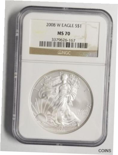 【極美品/品質保証書付】 アンティークコイン コイン 金貨 銀貨 [送料無料] 2008 W American Silver Eagle S$1 MS 70, West Point Mint NGC Certified (DS565) 1