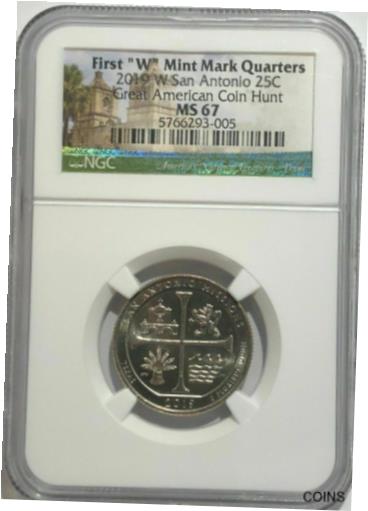 【極美品/品質保証書付】 アンティークコイン 硬貨 2019 W NGC MS67 TEXAS SAN ANTONIO MISSIONS QUARTER GREAT AMERICAN COIN HUNT [送料無料] #oct-wr-011093-1494