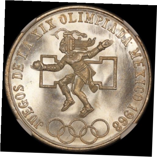 【極美品/品質保証書付】 アンティークコイン コイン 金貨 銀貨 送料無料 1968-Mo Mexico 25 Pesos Olympics Even Rings Silver Coin - NGC MS 67 - KM 479.1