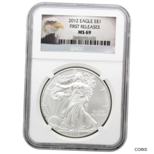 【極美品/品質保証書付】 アンティークコイン コイン 金貨 銀貨 [送料無料] 2012 American Silver Eagle MS69 First Releases NGC Bald Eagle Label