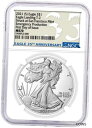 2021 (S) SF 緊急生産 NGC MS70 FDOI で $1 シルバー イーグル タイプ 2 が衝突2021 (S) $1 Silver Eagle ...