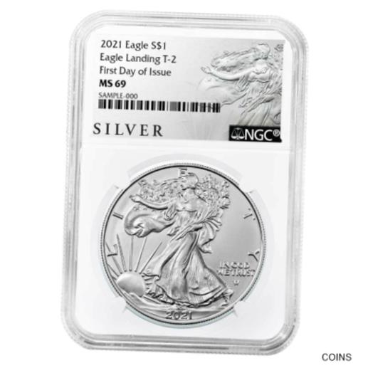 楽天金銀プラチナ　ワールドリソース【極美品/品質保証書付】 アンティークコイン コイン 金貨 銀貨 [送料無料] 2021 $1 Type 2 American Silver Eagle NGC MS69 FDI ALS Label