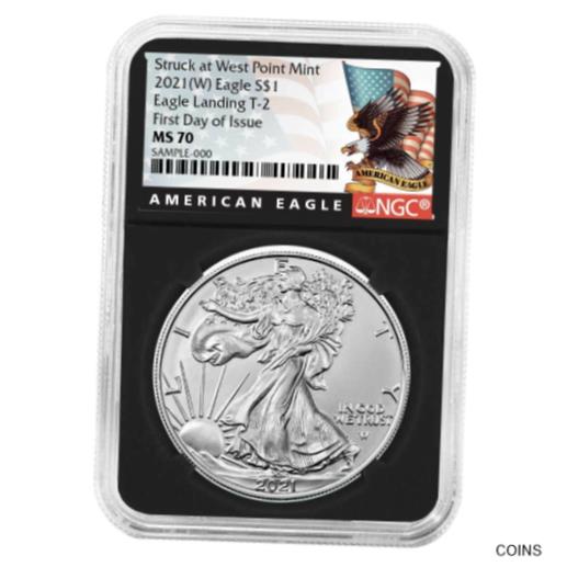 【極美品/品質保証書付】 アンティークコイン 銀貨 2021 (W) $1 Type 2 American Silver Eagle NGC MS70 FDI Black Label Retro Core [送料無料] #sot-wr-011093-3626