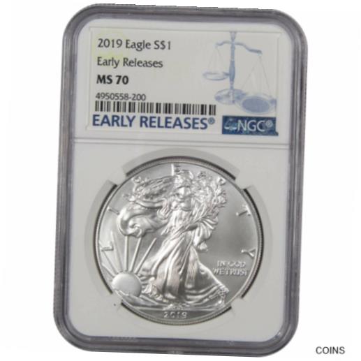 【極美品/品質保証書付】 アンティークコイン 銀貨 2019 American Eagle Dollar MS 70 NGC 1 oz .999 Silver $1 Coin Early Releases [送料無料] #sct-wr-011093-4026