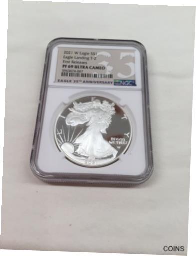 【極美品/品質保証書付】 アンティークコイン 銀貨 2021 W SILVER Proof EAGLE TYPE 2 EAGLE LANDING NGC PF69 ANNIVERSARY T2 FR [送料無料] #sot-wr-011093-559