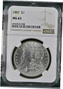 【極美品/品質保証書付】 アンティークコイン 硬貨 1887 (MS63) Morgan Dollar NGC Graded Coin Nicely Toned 1887-P [送料無料] #oct-wr-011093-5810