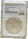 2011 - W $1 バーニッシュ アメリカン シルバー イーグル NGC MS 692011 - W $1 Burnished American Silver Eagle NGC MS 69(3)