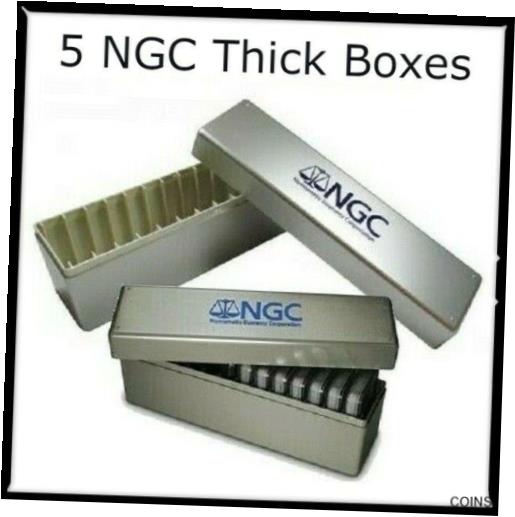 【極美品/品質保証書付】 アンティークコイン 銀貨 5 NEW Silver NGC Plastic For Double Thick Slab 14 Coin Holder Safe Storage Boxes 送料無料 sct-wr-011093-8129