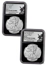 2 コイン セット 2021 & 2022-W バーニッシュ アメリカン シルバー イーグル タイプ 2 NGC MS70 プレセール2-Coin Set 2021 & 2022-W Burnished American Silver Eagle Type 2 NGC MS70 PRESALE(3)