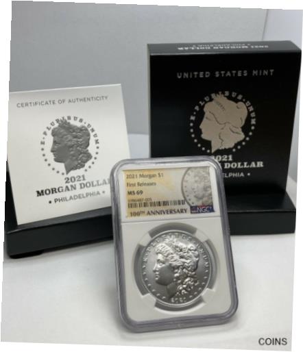 yɔi/iۏ؏tz AeB[NRC RC   [] 2021 P Morgan Silver Dollar $1 NGC MS69 FIRST RELEASES With Box COA IN HAND