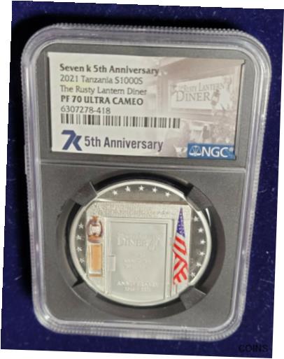 yɔi/iۏ؏tz AeB[NRC RC   [] NGC PF 70 UC Proof 7k Metals 5th Anniversary The Rusty Lantern Diner 1 oz silver