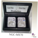 【極美品/品質保証書付】 アンティークコイン コイン 金貨 銀貨 送料無料 2021 Silver Eagle Set NGC MS70 First and Last Day of Production BU Spring9 Coins