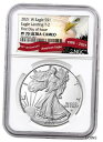 2021 W プルーフ アメリカン シルバー イーグル タイプ 2 NGC PF70 FDI 限定イーグル ラベル2021 W Proof American Silver Eagle Type 2 NGC PF70 FDI Exclusive Eagle Label