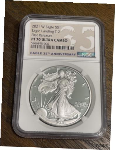 ڶ/ʼݾڽա ƥ    [̵] 2021 W $1 T-2 NGC PF70 ULTRA CAMEO PROOF SILVER EAGLE LANDING, 21EAN