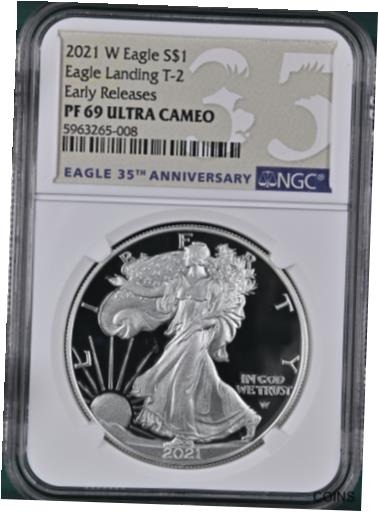 ڶ/ʼݾڽա ƥ    [̵] 2021 W PROOF EAGLE, EAGLE LANDING TYPE 2, NGC PF69 UC ER, 35th ANNIV LABEL 