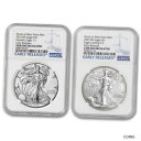 yɔi/iۏ؏tz AeB[NRC RC   [] 2021- (W) Set of 2 $1 Silver American Eagles T1 & T2 NGC Gem Uncirculated