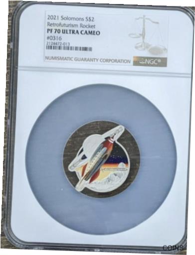 yɔi/iۏ؏tz AeB[NRC RC   [] 2021 NGC Solomon Islands PAMP Retrofuturism Rocket 1 oz Silver Proof Coin PF70