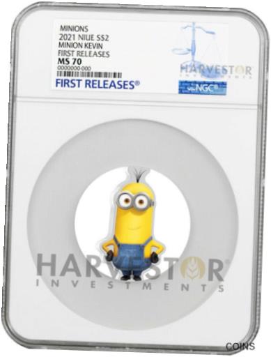 【極美品/品質保証書付】 アンティークコイン コイン 金貨 銀貨 [送料無料] 2021 MINION COIN SERIES - MINION KEVIN - NGC MS70 FIRST RELEASES - THIRD IN SET