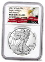 2021 W アメリカン 1 オンス シルバー イーグル タイプ 2 NGC PF70 UC ER 限定イーグルラベル2021 W American 1 oz Silver Eagle Type 2 NGC PF70 UC ER Exclusive Eagle Label|詳細画像